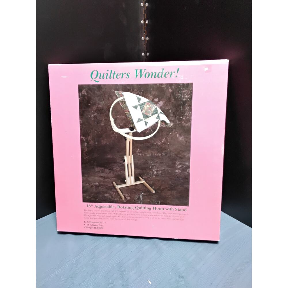Quilters Wonder 18" adjustable rotating Quilters Hoop Stand by FA Edmunds in box